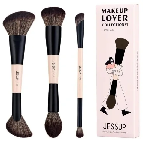 Набор кистей для макияжа лица Jessup 6-in-3 Duo-End Face Brush Collection T508 из 3 предметов