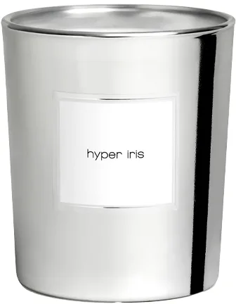Свеча парфюмированная Courreges Hyper Iris в серебристом контейнере, ирис, листья фиалки и кедр, 350 г