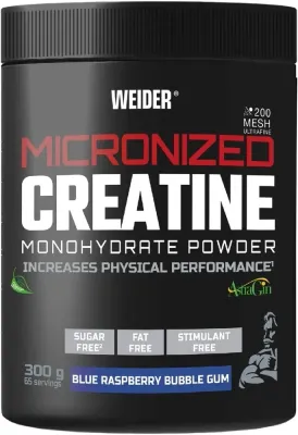 Моногидрат креатина Weider Creatine Monohydrate Powder Blue Raspberry Bubble Gum, порошок, со вкусом голубой малины, 300 г
