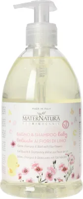 Детский шампунь и гель для душа MaterNatura Baby Gentle с цветками льна, 500 мл
