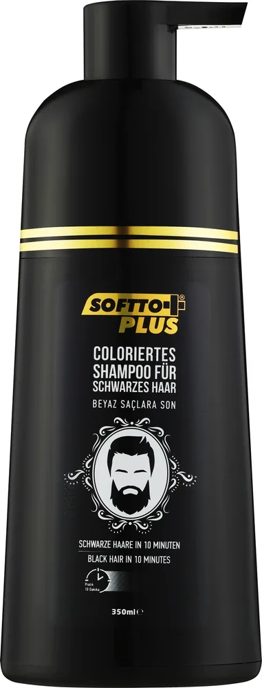 Шампунь окрашивающий для мужчин Softto Plus Black Hair Shampoo чёрный, 350 мл