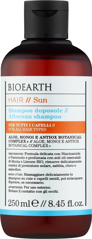 Шампунь Bioearth Sun после загара с мятой, лимоном и кокосовым маслом, 250 мл