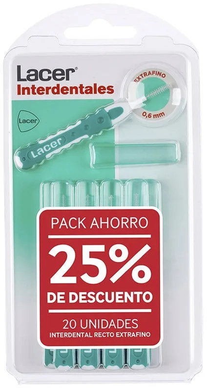 Ершики межзубные Lacer Interdental Straight Extra Fine прямые, для узких промежутков, 20 шт
