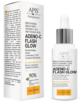 APIS Professional APIS Professional Adeno-C Flash Glow Brightening Serum - Осветляющая сыворотка Flash Glow с витамином C 10% и феруловой кислотой APIS 30 мл