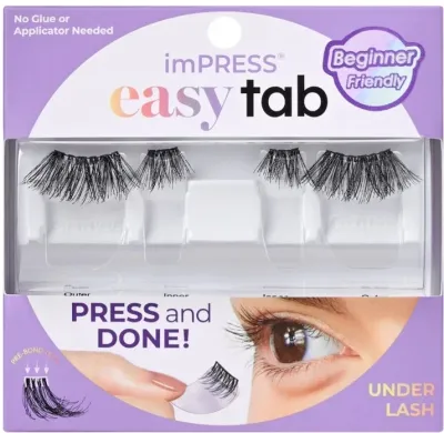 Накладные ресницы Kiss ImPRESS Easy Tab 03 False Eyelashes самоклеящиеся, внутренние и внешние, изогнутая лента