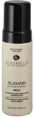Пенка для укладки вьющихся волос Alkemilla Eco Bio Cosmetic Styling Mousse, с экстрактами льна и миндаля, 150 мл