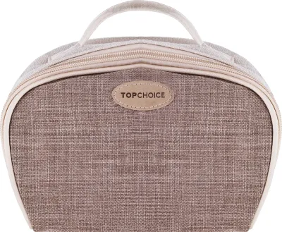 Косметичка Top Choice Nature Tones 99267 хлопок коричневая с ручкой 19х14х7 см