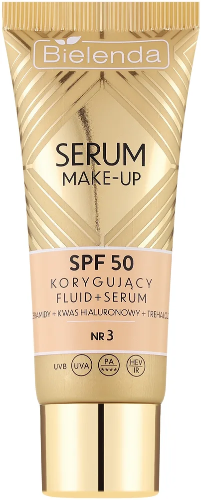 Тональная основа-сыворотка Bielenda Make Up Correcting Fluid & Serum SPF 50, 30 г, оттенок 1