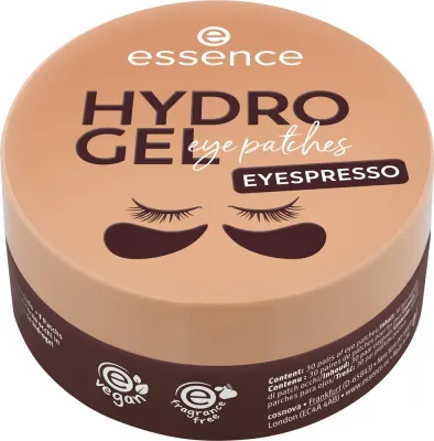 Патчи под глаза Essence Hydro Gel Eye Patches Eyespresso гидрогелевые, с кофеином и гиалуроновой кислотой, 30 шт