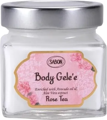 Sabon Rose Tea Body Gelee гель-желе для тела 200 мл, увлажняющий парфюмированный гель с маслом авокадо и алоэ, аромат розы и лимона