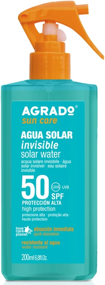 Спрей для тела Agrado Solar Agua Invisible SPF50+ солнцезащитный невидимый водостойкий 200 мл