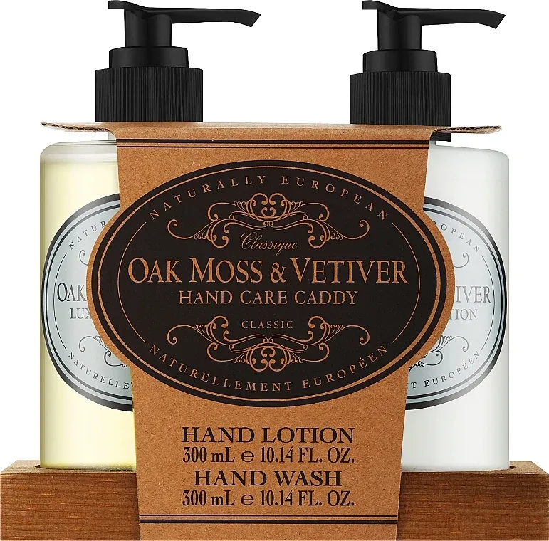 Набор Naturally European Oak Moss & Vetiver жидкое мыло для рук 300 мл и лосьон для рук 300 мл