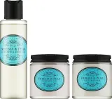 Набор для тела Naturally European Freesia & Pear гель для душа крем и скраб с глицерином и ароматом фрезии и груши 120+100+100 мл — фото 2