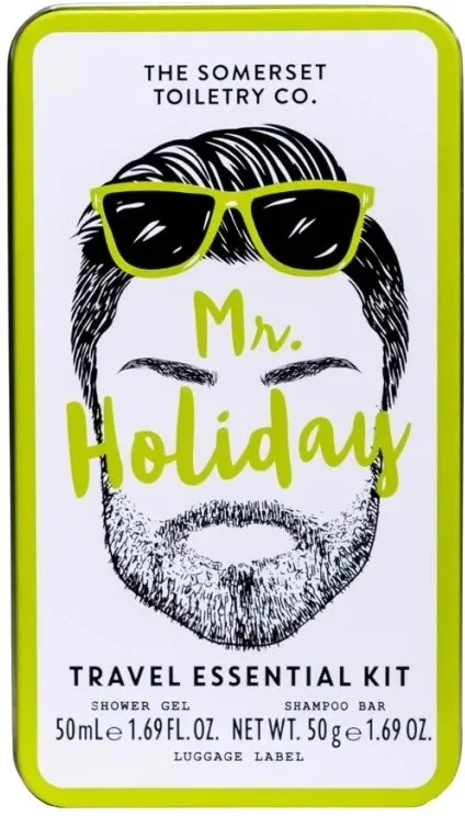 The Somerset Toiletry Co. The Somerset Toiletry Co. Mr. Holiday Travel Essentials Kit (sh/gel/50 мл + shm/50 г + luggage/tag) - Мужской набор The Somerset Toiletry Mr. Holiday гель для душа 50 мл твердый шампунь 50 г и багажная бирка