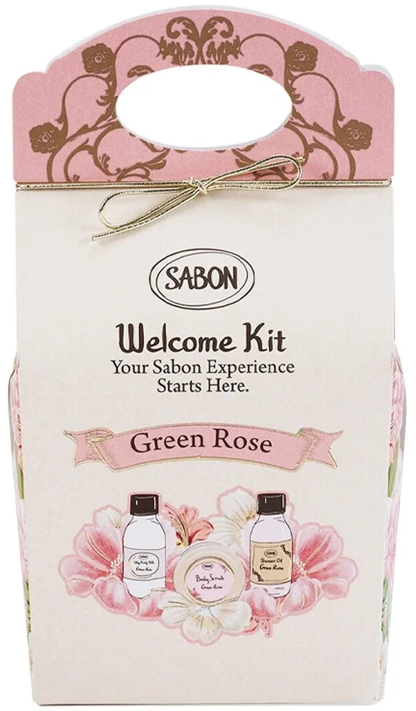 Набор для тела Sabon Green Rose масло для душа молочко для тела и скраб с ароматом зеленой розы 100+50+60 мл