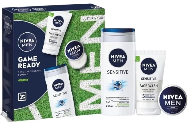 Набор NIVEA MEN Sensitive гель для душа 3 в 1 250 мл гель для умывания 100 мл и универсальный крем 30 мл