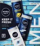Мужской набор гелей для душа NIVEA Men три геля Protect Power и Sensitive с ментолом 3x250 мл — фото 1