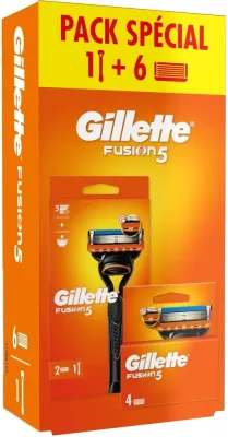 Станок для бритья мужской Gillette Fusion5 с 6 сменными кассетами, пять лезвий, 1 шт