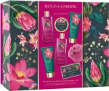 Набор Baylis & Harding Boudoire Tropical Paradise крем для душа 300 мл пена 300 мл лосьон 130 мл крем-гель 130 мл мыло 100 г кристаллы 100 г и мочалка — фото 2