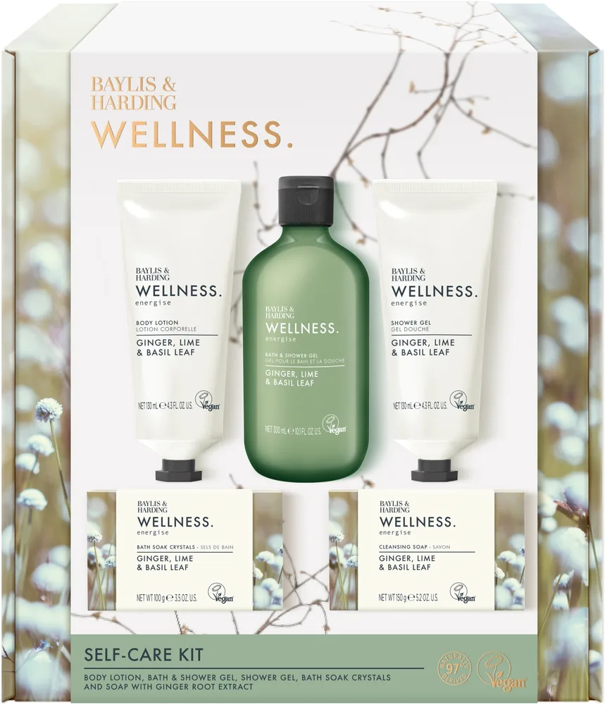 Набор Baylis & Harding Wellness гель для ванны и душа 300 мл лосьон 130 мл гель для душа 130 мл кристаллы 100 г и мыло 150 г