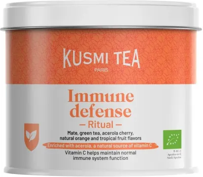 Органический зелёный чай Kusmi Tea Immune Defense Ritual, с мате и ацеролой, в банке