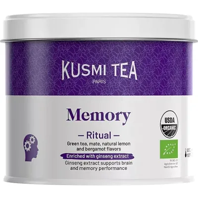 Органический зелёный чай Kusmi Tea Memory Ritual, с мате и женьшенем, в банке