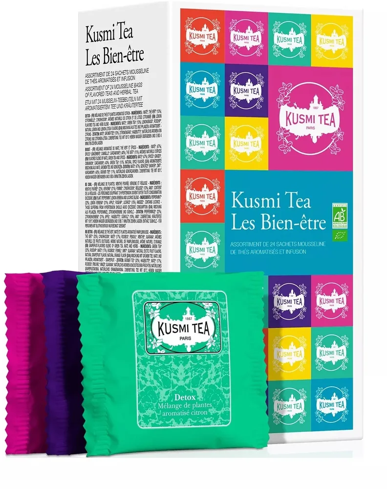 Набор чаёв Kusmi Tea Wellness Teas, 6 органических смесей, 24 пакетика в конвертах