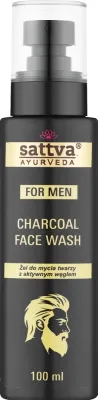 Гель для мытья лица Sattva For Men с активированным углём и алоэ, 100 мл