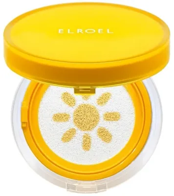 Кушон солнцезащитный для лица Elroel Pang Pang Yellow Sun Cushion SPF 50, с растительными экстрактами, 15 г