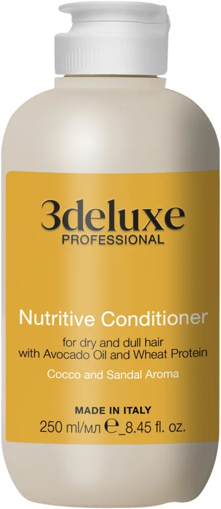 Питательный кондиционер для сухих и повреждённых волос 3DeLuXe Nutritive Conditioner With Avocado Oil And Wheat Protein