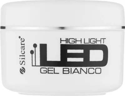 Строительный гель для ногтей Silcare High Light LED Builder Gel White, однофазный, прозрачно-белый