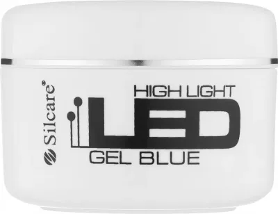 Строительный гель для ногтей Silcare High Light LED Builder Gel Blue, однофазный, прозрачно-голубой