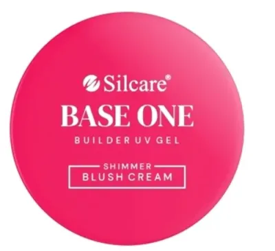 Строительный гель для ногтей Silcare Base One Builder UV Gel Shimmer Blush Cream, абрикосово-розовый, с мерцающим финишем