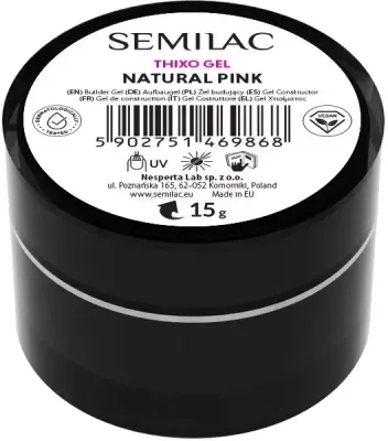 Тиксотропный строительный гель для ногтей Semilac Thixo Gel Builder Gel, не растекается на кутикулу, 15 г