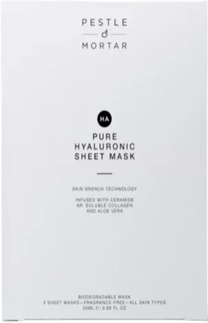 Набор тканевых масок для лица с гиалуроновой кислотой Pestle & Mortar Pure Hyaluronic Sheet Mask