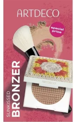 Artdeco набор бронзер для лица Bronzing Powder St. Tropez Tan 9 г и кисть для румян Blusher Brush, скошенная кисть