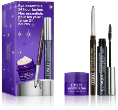 Clinique Eye Essentials 24 Hour Lashes набор тушь 6 мл, крем для век 5 мл и карандаш для глаз 0.14 г подарочный набор для макияжа и ухода за глазами