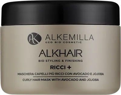 Alkemilla Eco Bio Cosmetic Alkemilla Eco Bio Cosmetic Curly Hair Mask with Avocado and Jojoba - Маска для кудрявых волос Alkemilla, масло авокадо, масло жожоба, экстракты овса и проса, миндаль, пантенол, 250 мл