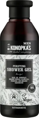 Очищающий гель для душа для мужчин Dr Konopka's Men Purifying с древесным углём, 280 мл