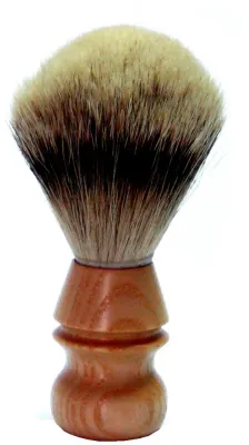 Помазок для бритья Golddachs Shaving Brush Rubber Wood Handle Silvertip, резиново-деревянная ручка, 1 шт