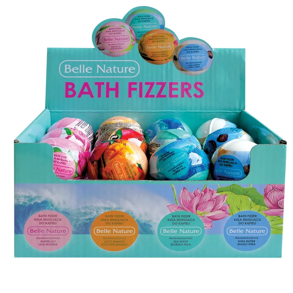 Belle Nature Bath Fizzer набор бомбочек для ванны 24 шт., шипучие шарики с ароматами лилии, манго, океана и масла ши