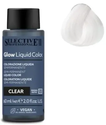 Краска для волос Selective Professional Glow Liquid Color полустойкая, жидкая, для светлых оттенков, 60 мл, оттенок Clear