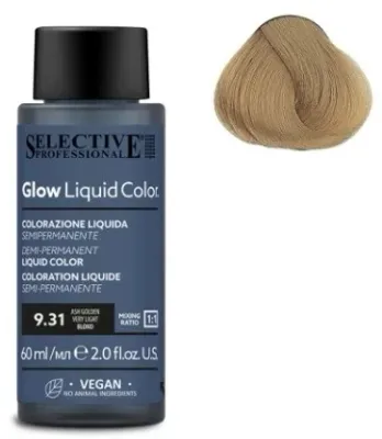 Краска для волос Selective Professional Glow Liquid Color полустойкая, жидкая, для светлых оттенков, 60 мл, оттенок 9.31