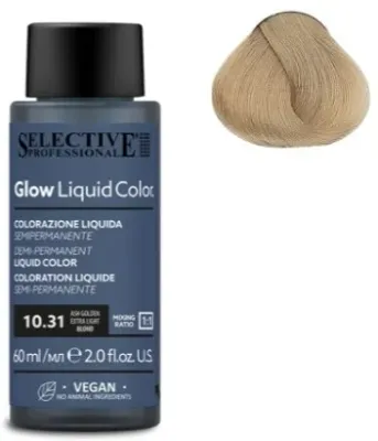 Краска для волос Selective Professional Glow Liquid Color полустойкая, жидкая, для светлых оттенков, 60 мл, оттенок 10.31