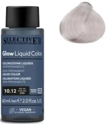 Краска для волос Selective Professional Glow Liquid Color полустойкая, жидкая, для светлых оттенков, 60 мл, оттенок 10.12