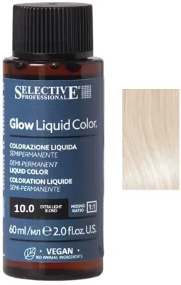 Краска для волос Selective Professional Glow Liquid Color полустойкая, жидкая, для светлых оттенков, 60 мл, оттенок 10.0