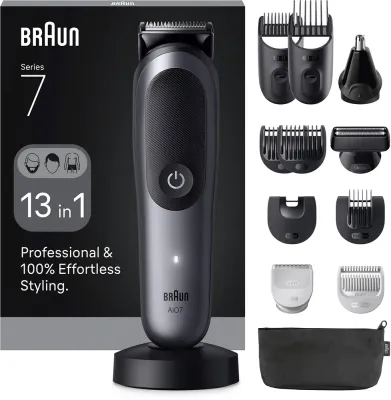 Триммер универсальный Braun All-in-One Series 7 AIO7560, набор 13 в 1, водонепроницаемый, с зарядной подставкой