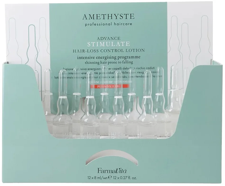 Лосьон-сыворотка против выпадения волос FarmaVita Amethyste Advance Stimulate Hair Loss Control Lotion, 12 x 8 мл