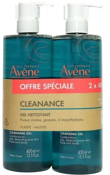 Набор очищающих гелей для лица и тела Avene Cleanance 2 шт по 400 мл