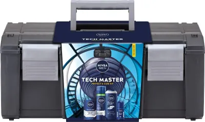 Мужской набор NIVEA Men Tech Master дезодорант гель для душа пена и бальзам для бритья с алоэ 5 предметов